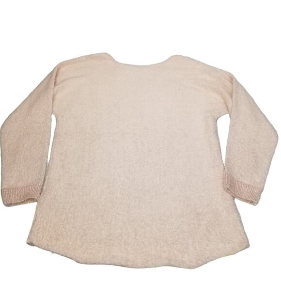 Nine West Sweater Womens Medium Pink Eyelash Knit Sparkle - Picture 3 of 7